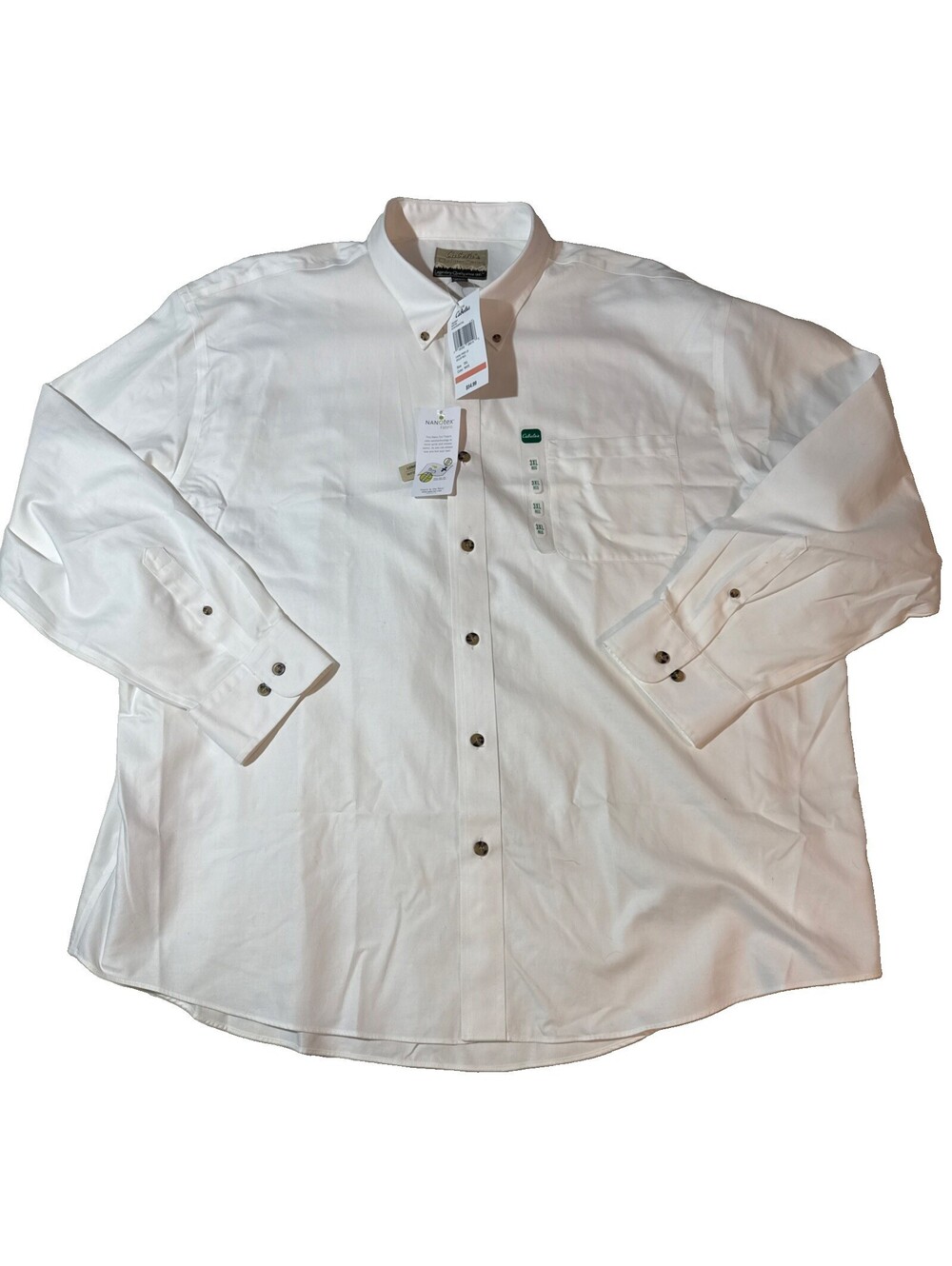 NWT Cabela's Outfitter Series 3XL White LS Button Down Dress Shirt